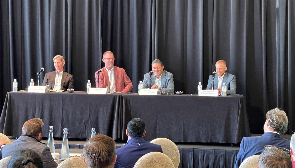 MorrGOOD_AEC's tweet photo. #AE Texas M&amp;A Symposium - Sellers Best Practices Panel with Jack P. Miller from R. G. Miller Engineers, JJ Roohms from @cpyengineering, Melvin Spinks from @civiltecheng, and moderator Brendon Cussio.
#texas #mergersandacquisitions #symposium https://t.co/MCMRIOWg6o