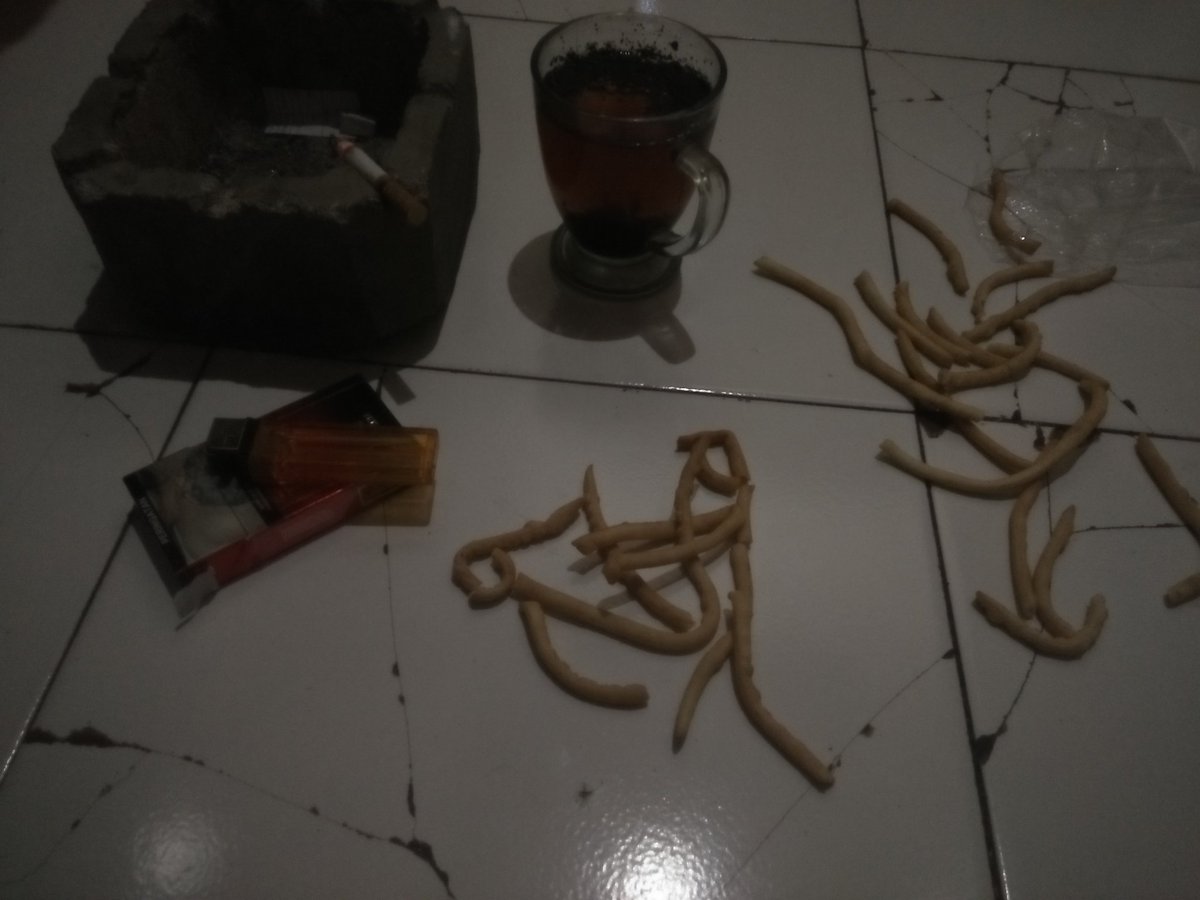 YEfgeha's tweet photo. Ketika main ke rumah temen ada snack panjang ini. 
Jiwa kreatifku meronta ronta https://t.co/8cNgcCOZ21