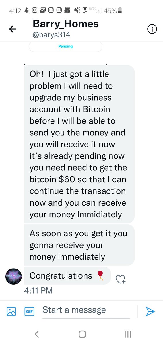 julieadriver's tweet photo. Oh look someone is helping me with sending some money.... 😂🤣@barys314 quit scamming people! https://t.co/LVr4YNwDah