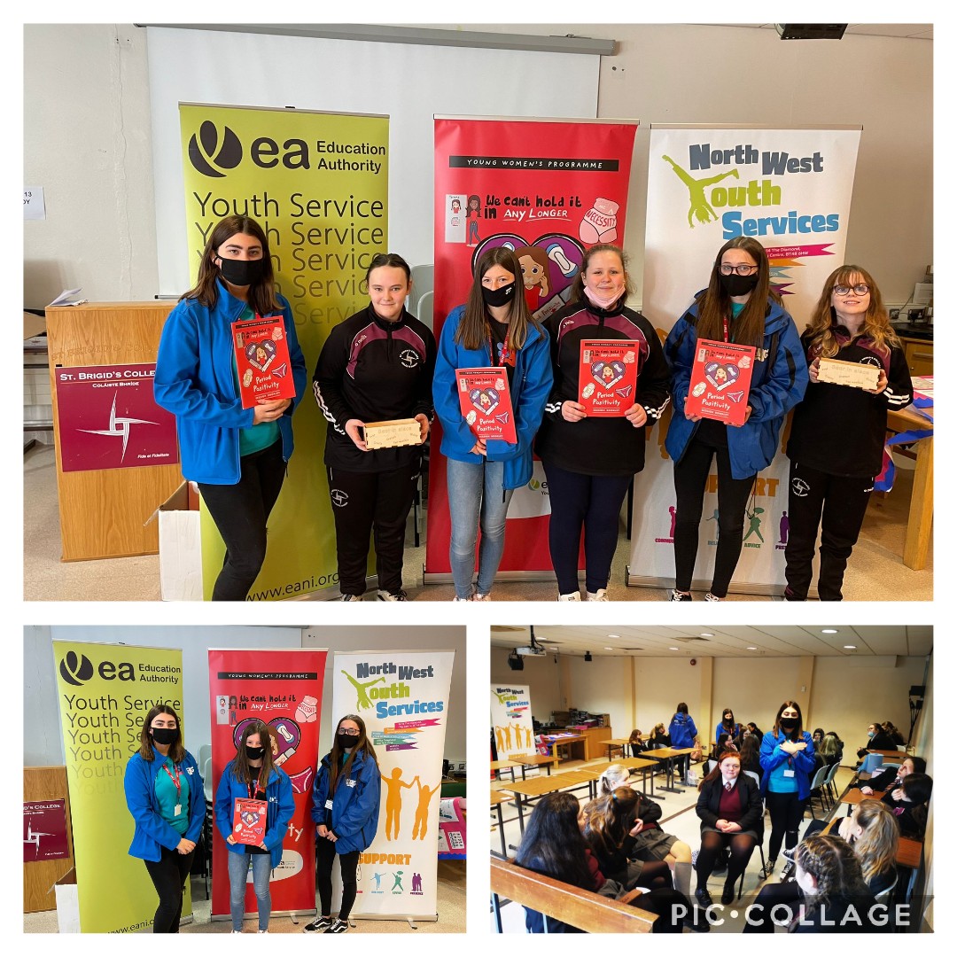 NorthWestYouth1's tweet photo. Young people from our young women’s committee alongside Youth workers from @eayouthservice & @NorthWestYouth1 facilitating the launch of our period positivity programme in @OIntegrated & @StBrigidsDerry
#codesign #codeliver #periodpositivity
@YouthWorkAll @ShriekingGreek https://t.co/DI9n94I8Bi