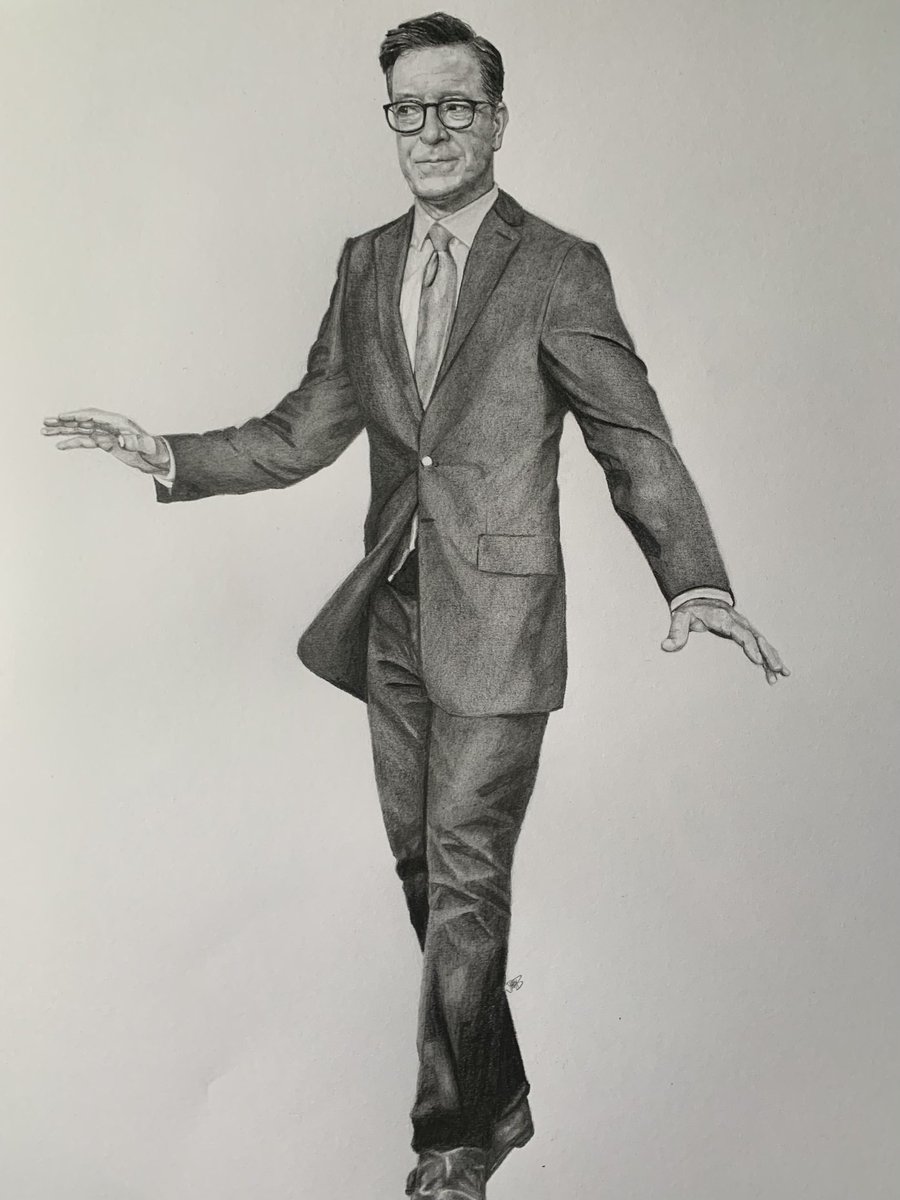 john_chicagoart's tweet photo. My pencil drawing of Stephen Colbert. #FanArtLSSC, ⁦@colbertlateshow⁩ ⁦@StephenAtHome⁩ https://t.co/HCoqRyZXkp