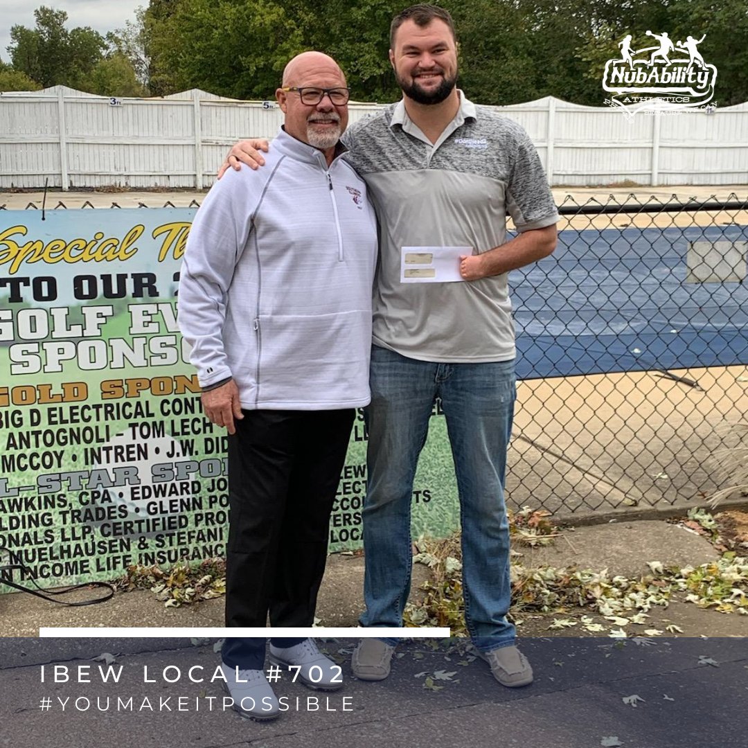NubAbility's tweet photo. Our thanks to the members of IBEW Local #702, Steve Hughart and the amazing staff for today's generous donation from their golf scramble.

1,500 kids served and counting - @IBEWLOCAL702 #YOUmakeitpossible!

#IBEWLOCAL702
#ThankYou
#NubAbility #NubAbilityAthletics #DontNeed2 https://t.co/wAPHS6BpIf