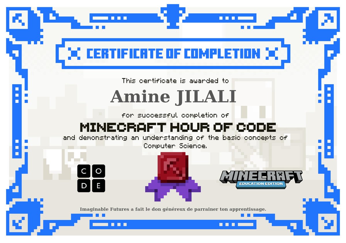 ELBALGHITIANAS's tweet photo. My student in Tamkaidoute Group School troc Aicha MEBARK 🇲🇦🇲🇦🇲🇦 Une heure de code avec l'IA 
#CodeweekEU #code #coding #CodeWeek #codeweekchallenge #MicrosoftEdu #minecraft #HourOfCode @CodeWeekEU @PlayCraftLearn @hourofcode @MicrosoftEDU @AyoubiHasnae @taalimtice @ilhamlaaziz https://t.co/xnsGZ6UH90