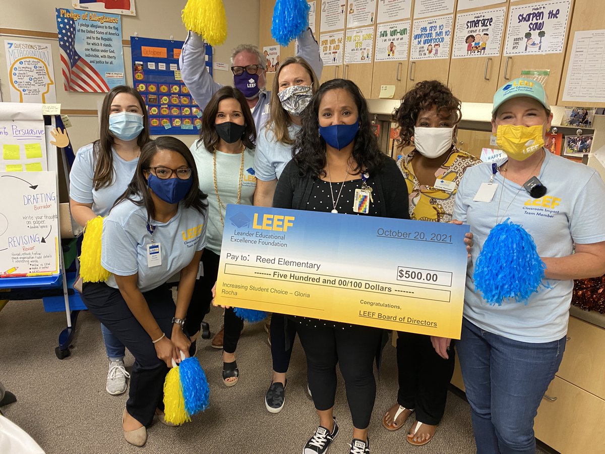 LEEF_TX's tweet photo. Congratulations to our Fall 2021 Innovative Grant Recipients! 🥳 Thanks to the support from our community, $9,202 was awarded to impact our Leander ISD students and teachers.💙💛 Check out all the pictures of the recipients here: https://t.co/9LpPejEzf2. https://t.co/2FvYUvUUxM