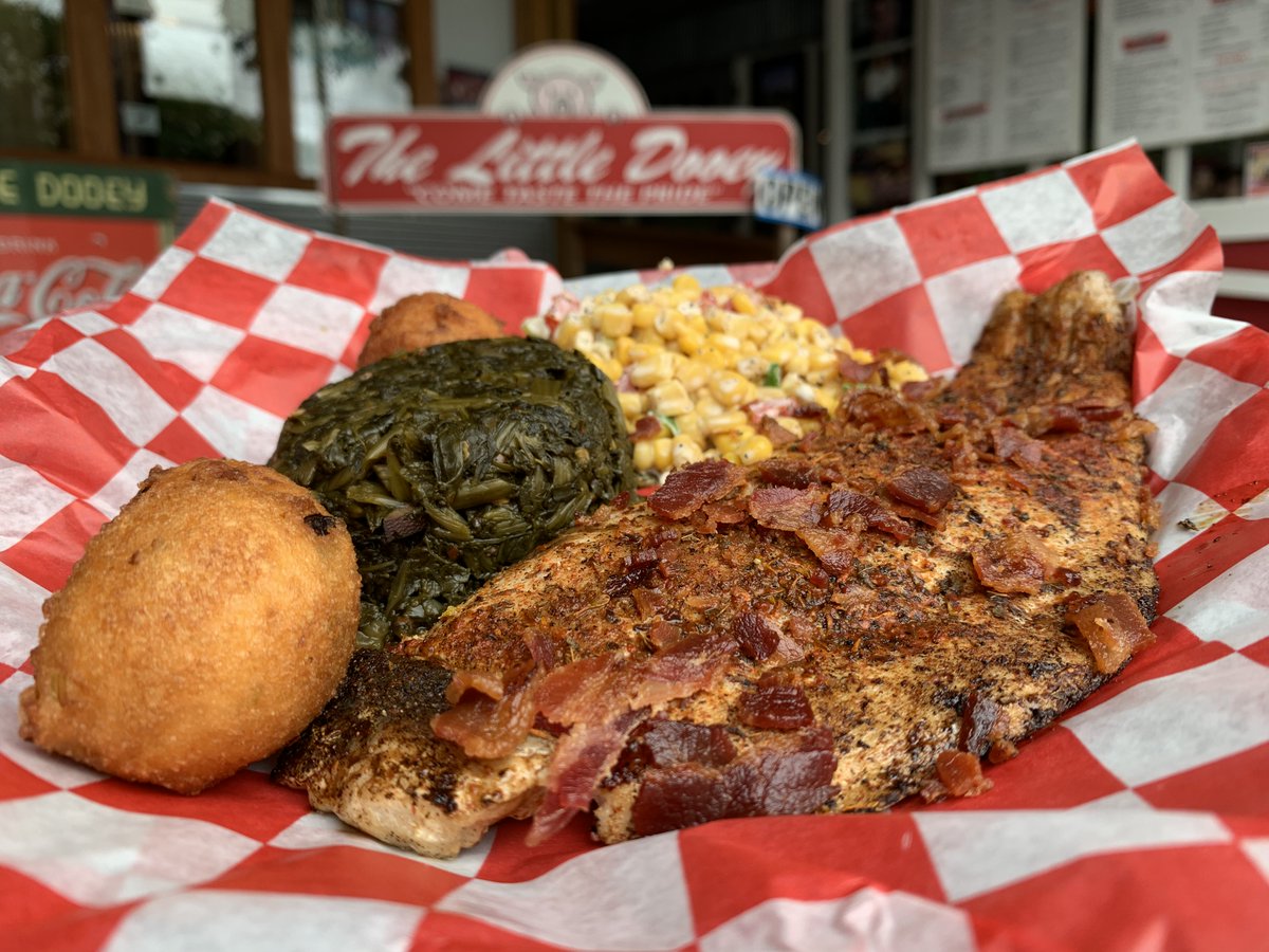 TheLittleDooeys's tweet photo. Our Signature Blackened 
Mississippi Catfish or Louisiana Redfish 

#Come_taste_the_pride 
 #HailState  #StarkVegas  
#ccm1 #SomeGoodQ #StarkvilleStrong https://t.co/Vs6lCbD4jj