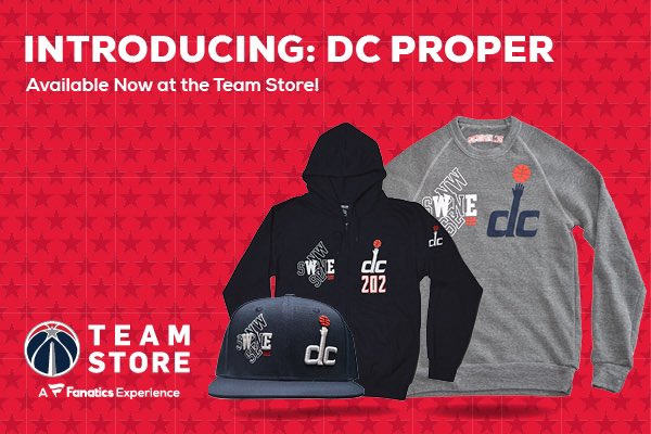 TeamShopAtCOA's tweet photo. Introducing #DCProper, a collaboration with a local, black-owned company. Shop the collection exclusively at @CapitalOneArena. #wearedc #DCAboveAll https://t.co/SqydpnIWcZ