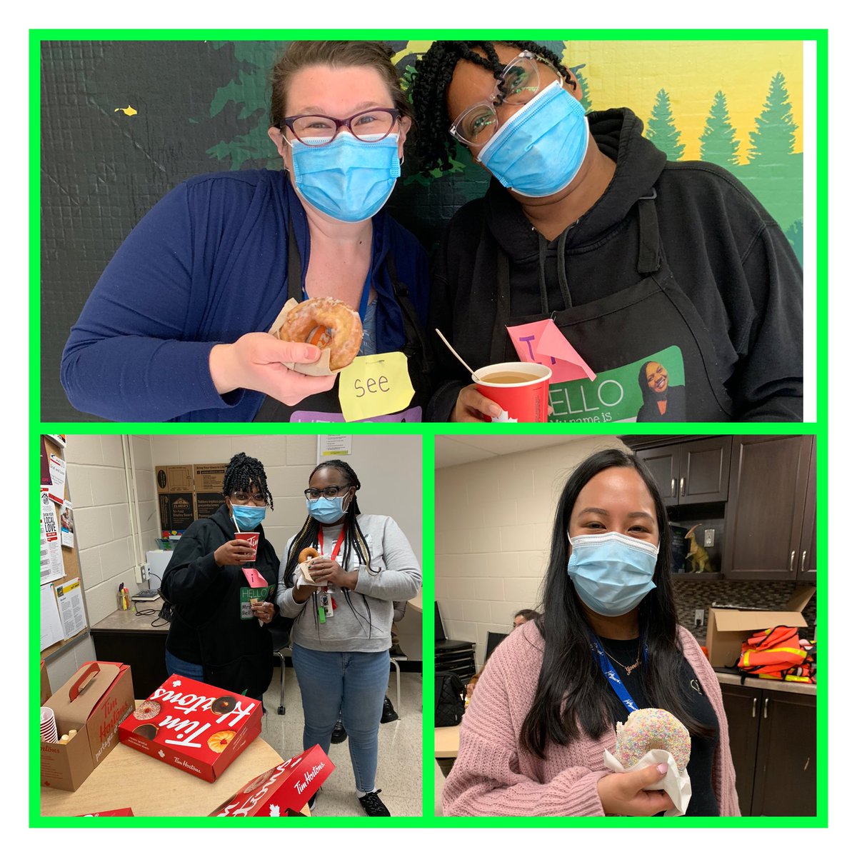BayviewBears's tweet photo. A HUGE thank you to our local Tim Hortons for delivering coffee and donuts to our fabulous Bayview staff.  Our hearts are full with gratitude for your generosity. @ddsbschools #timsforgood #thankyoutims https://t.co/oQhBLLeekP