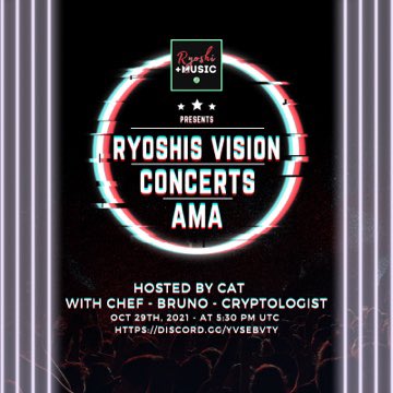 rhythmioxyz's tweet photo. We’ll be holding an AMA on Ryoshis Vision Concerts in the @Ryoshis_Vision discord next Friday 5:30PM UTC! 🌟

Join the discord https://t.co/R2naInuoG0 to submit questions!

We will also stream it live on YouTube, link will be provided later.

#music #nfts #RYOSHISVISION https://t.co/RJuiYhYKtU