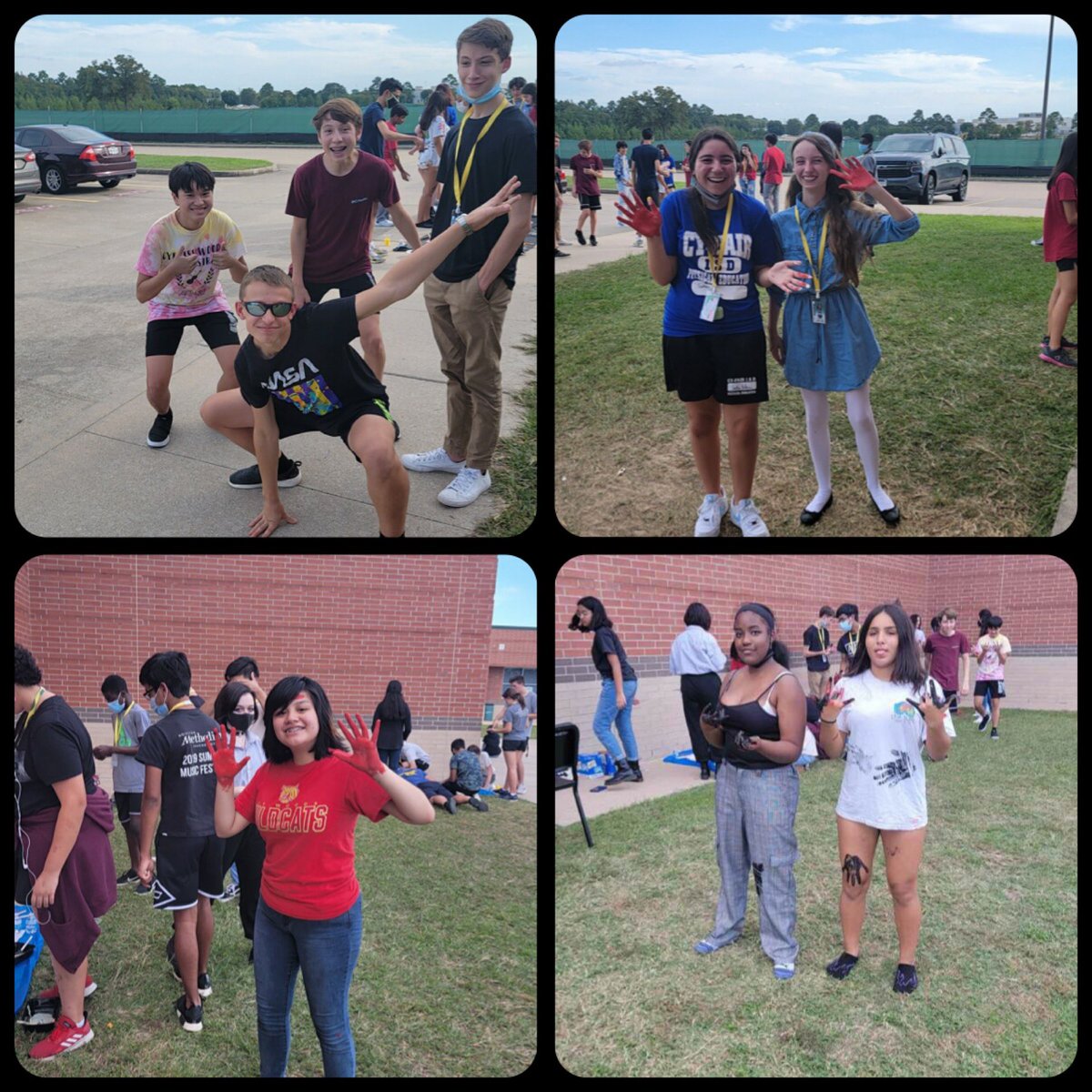 CWHS_Orchestra's tweet photo. CyWoods Orchestra students had a horror themed good time at yesterday’s poster making social!! @CyWoods212 More pics on our Facebook page. https://t.co/0ZR58WZJUx