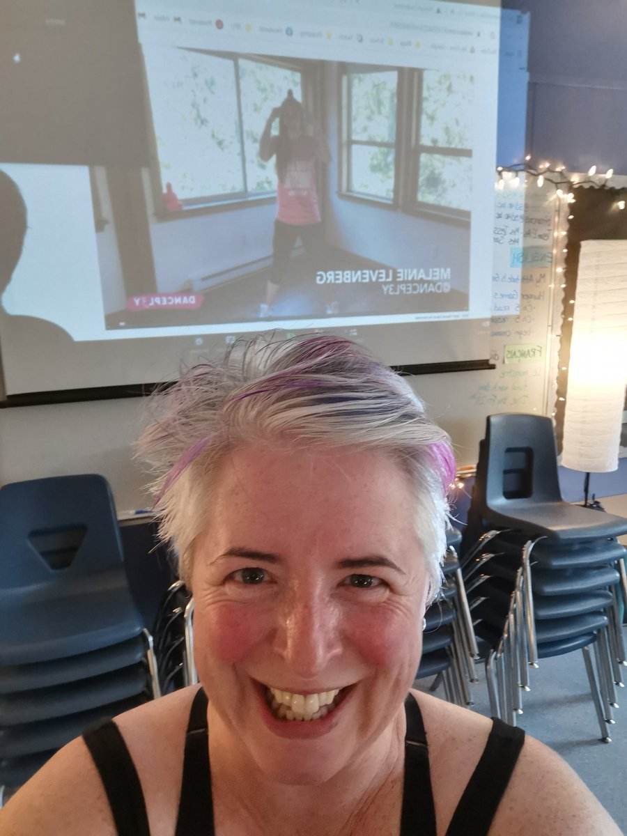 Thanks for a fabulous PE Dance workshop <a href="/melanie_pl3y/">Melanie Levenberg (She/Her/Hers)</a>  I definitely worked up a sweat, think that I can do these dances with my students, and feel that I AM AWESOME! #dancepl3y #mypita