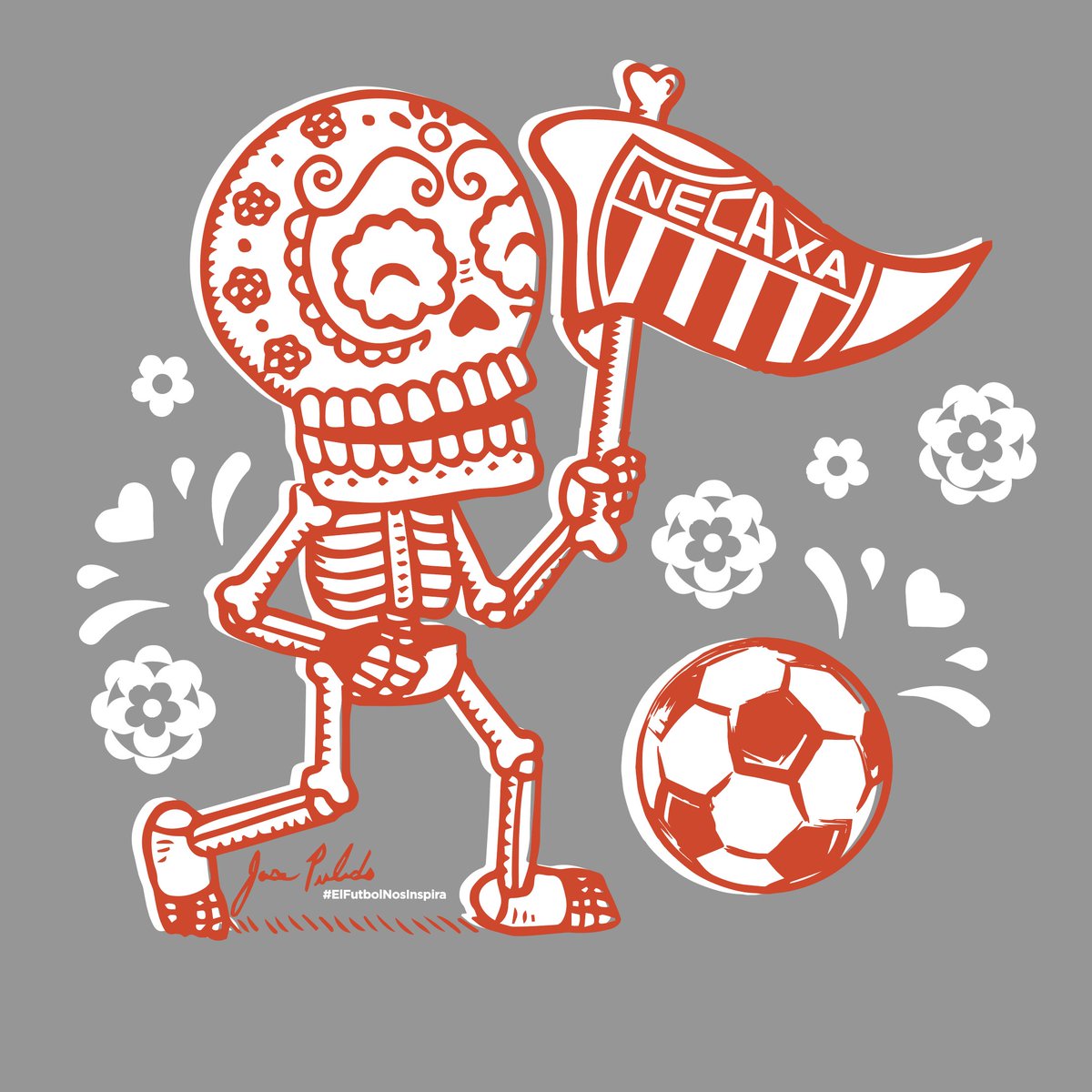 LigraficaMX's tweet photo. "Dedicado con mucho amor para todos aquellos que ya no están con nosotros y están apoyando al equipo desde el otro lado" #ElFutbolNosInspira  #Calavera #JoséPulido #ParaCompartir ----> @ClubNecaxa https://t.co/5ZAV89KdkE