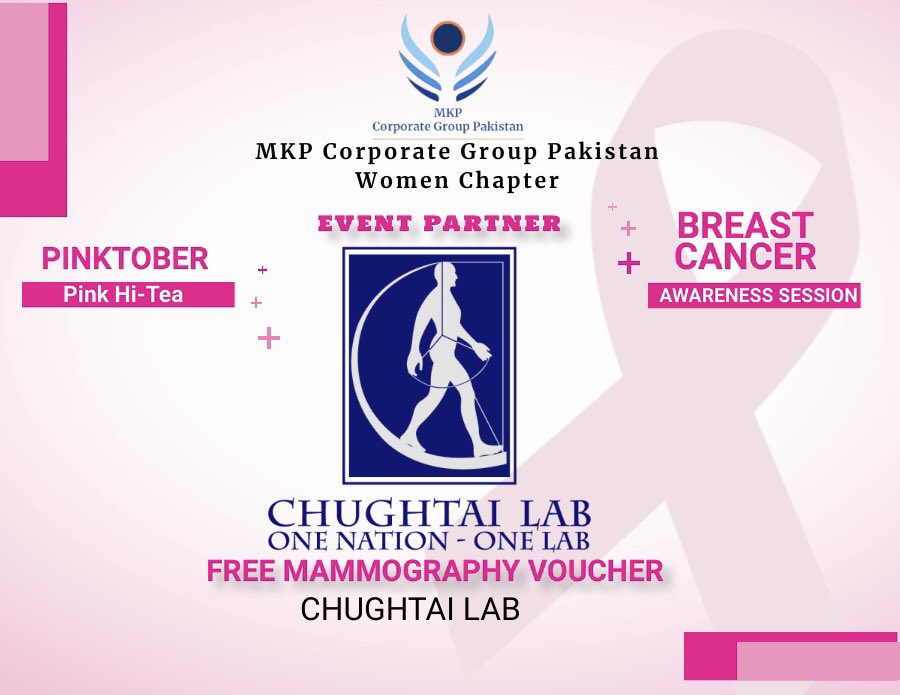 MKPCGP's tweet photo. Free Mammography Vouchers by @ChughtaiLab #PINKTOBER 
#PinkHiTea #MKPWomenChapterPinktober
#MKPWomenChapter
#MKPCorporateGroup
#SRMCouture
#Chughtailab
#Biztoday
#Studione https://t.co/9WiBZ85cTJ