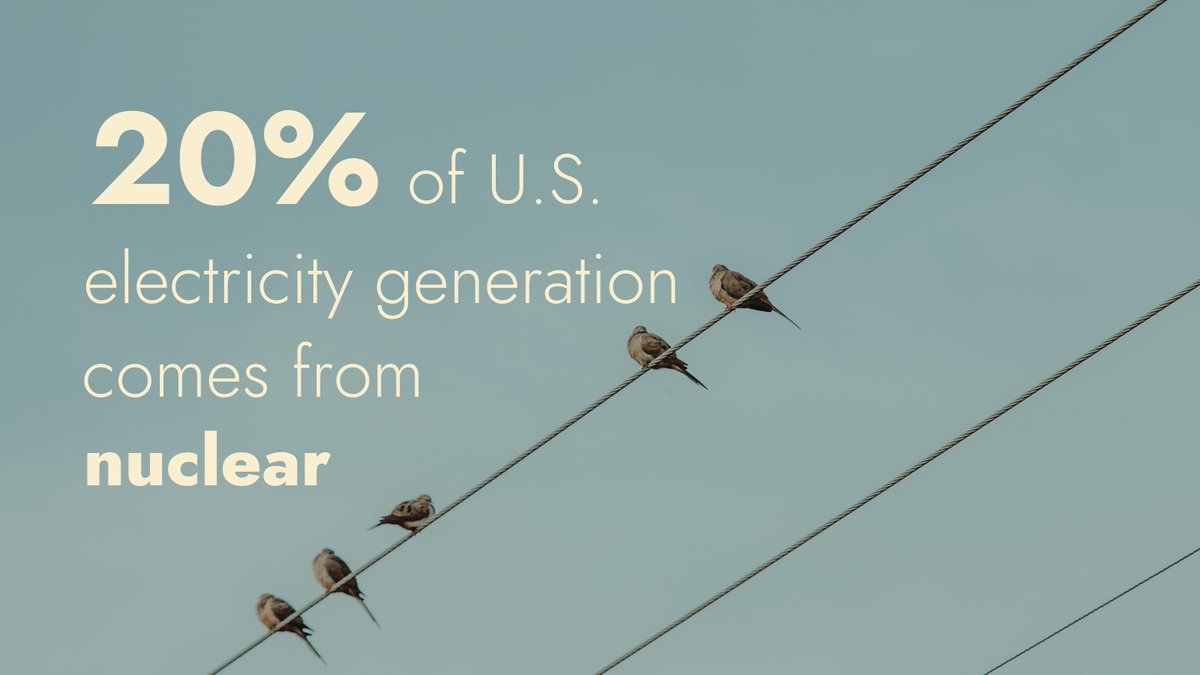 Energy can come from a number of different places. This #NuclearSciWeek, let’s talk nuclear.

The U.S. uses nuclear for 20% of our electricity generation. It's a crucial part of the energy mix because it's carbon-free, reliable and pairs well with other #cleanenergy sources.