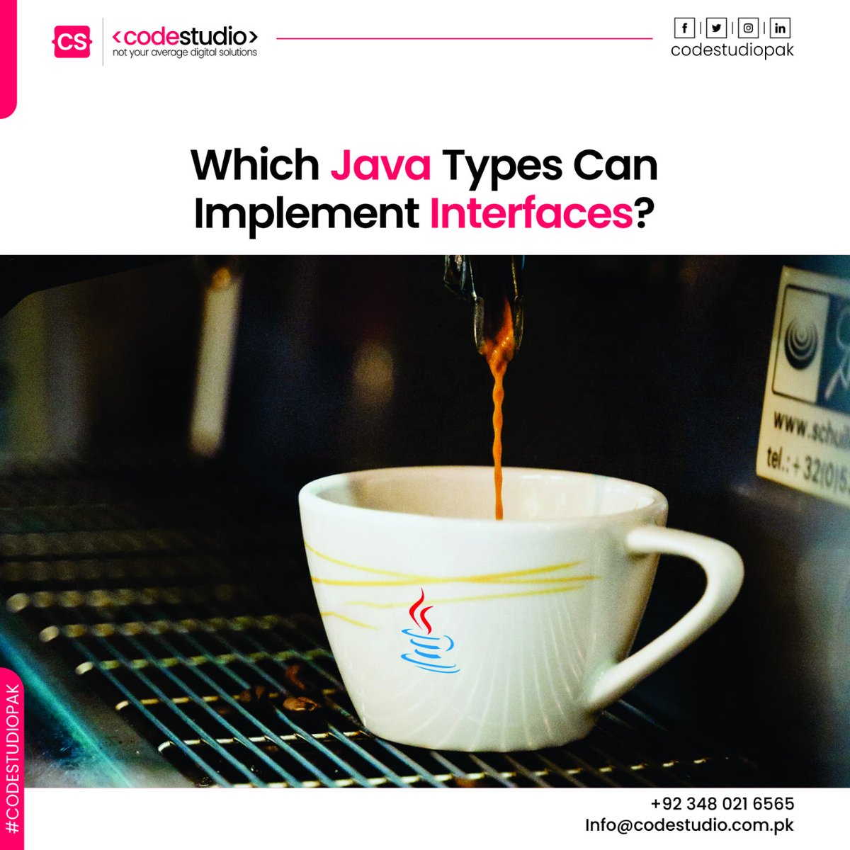 codestudiopak's tweet photo. Which Java types can implement interfaces?

https://t.co/jJcm4rd3Fr

#codestudiopak #webdevelopment #webdevelopers #java #computerprogramming #javaclass #javaabstractclass #javanestedclass #javaenum #javadynamic https://t.co/eZN34VeXHG