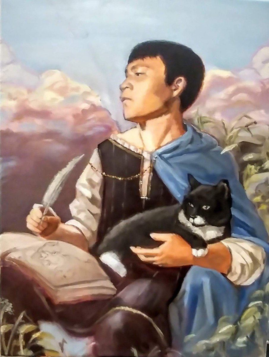 ku_konite's tweet photo. so this was a self portrait i did in oil https://t.co/WA787T16de
