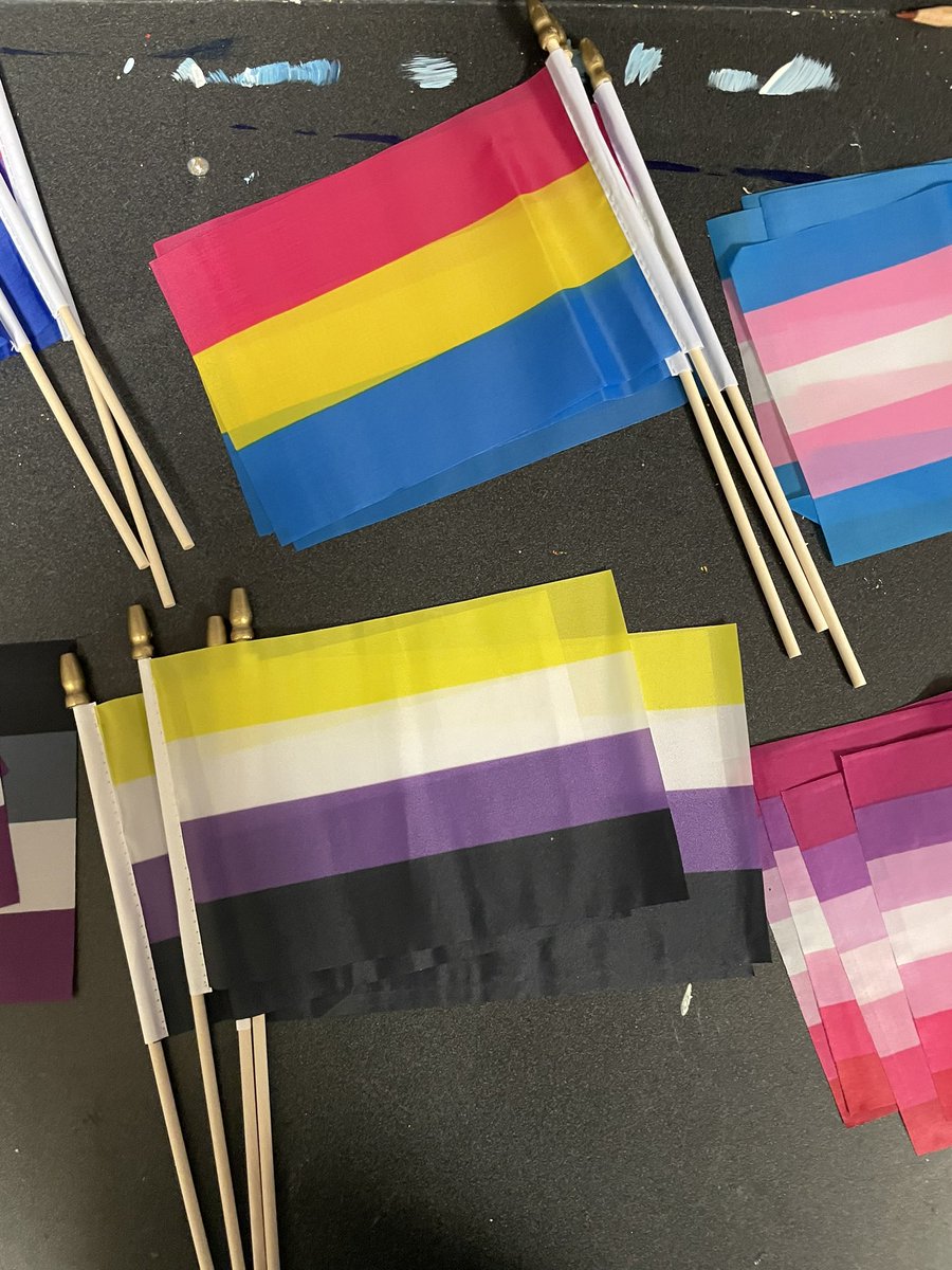 GsaChavez's tweet photo. Join GSA and get free flags and stickers🏳️‍🌈🏳️‍⚧️⚧ can you name them all?👀 #gsa #chavezhighschool https://t.co/nbldIJjva3