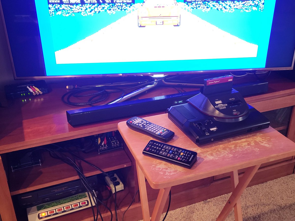 MightyQDawg's tweet photo. @TheSocialGamer I'm sorry to report that it's working for me. #Genesis model 1 (NTSC), #PowerBaseConverter, #ActionFighter (U.S.) #Framemeister using #SCART with csync.
Let me know if you need more details. https://t.co/icaBTyhGN2