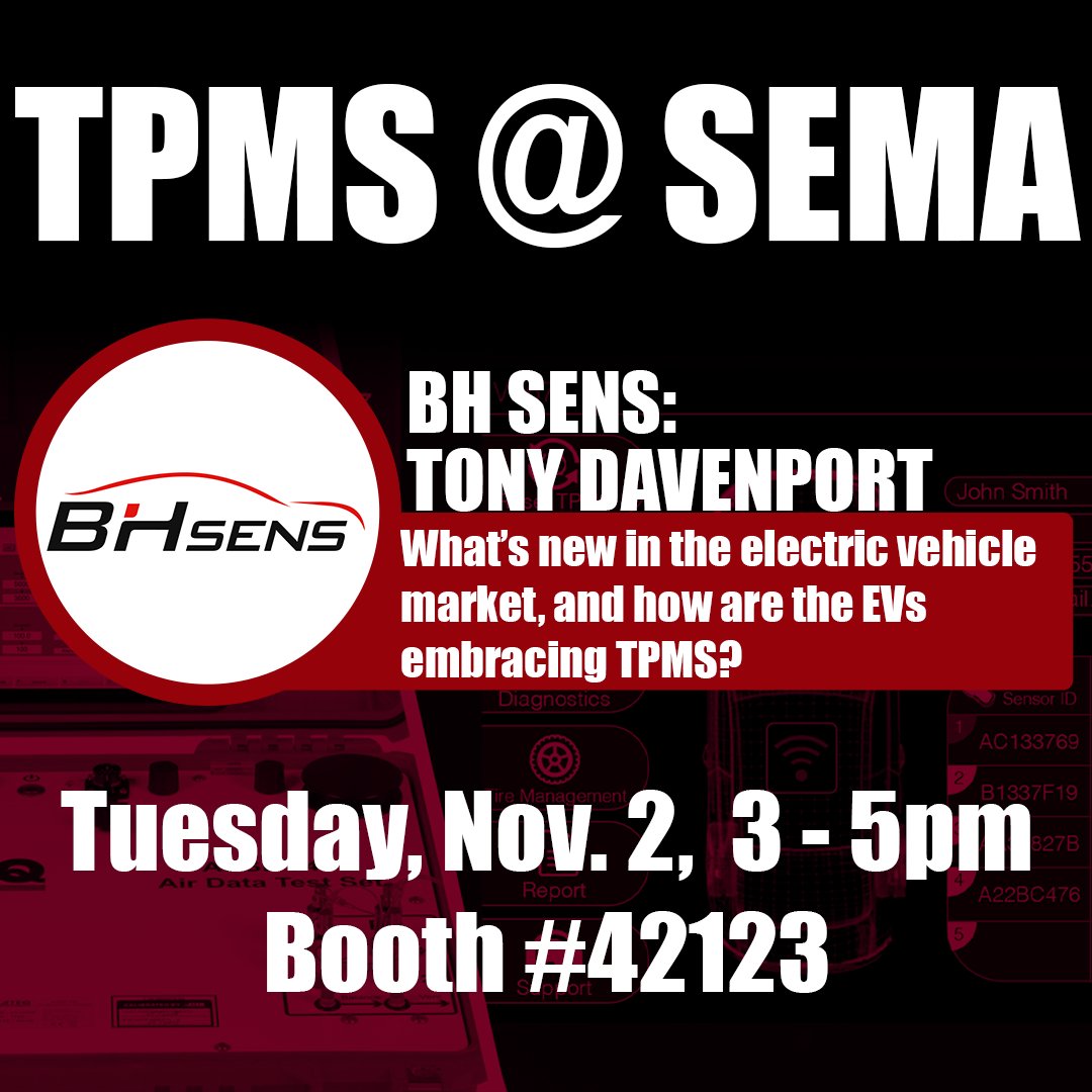 🚨Speaker highlight - Tony Davenport, Chief Strategy Officer - #BHSENS 🚨

Interested in the electric vehicle market? Be sure to join Tony at the SEMA seminar to learn about changes coming to the EV world!

#ATEQ #Partners #SEMA2021 <a href="/SEMASHOW/">SEMA Show</a>