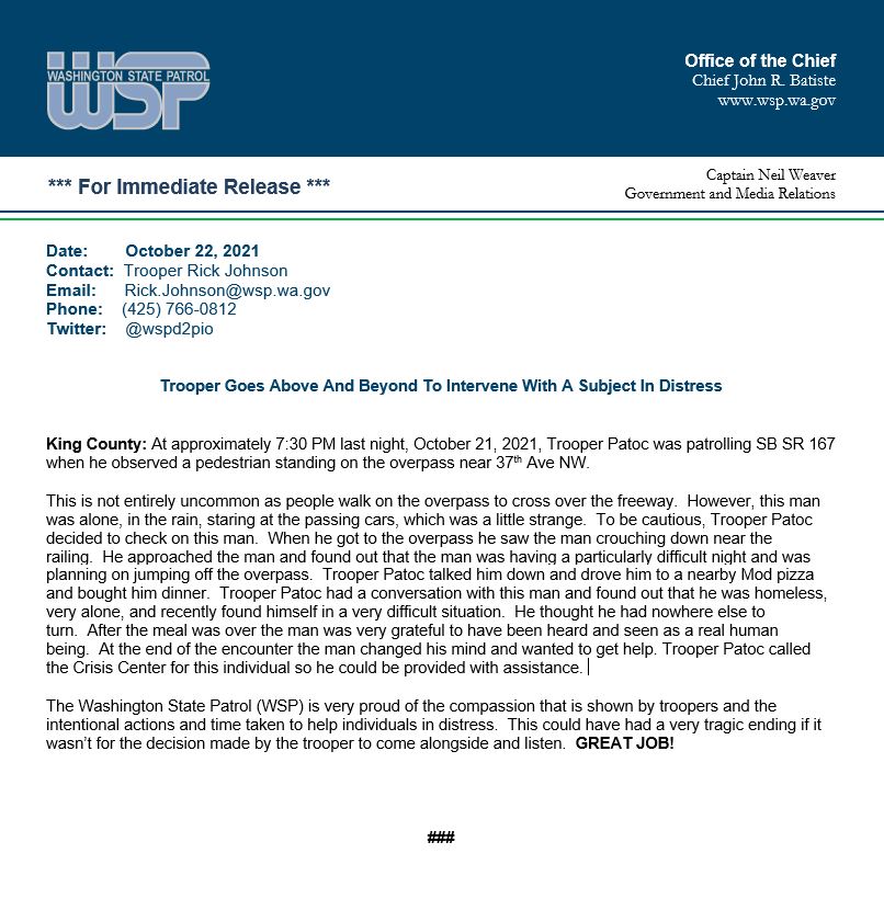 wspd2pio's tweet image. WSP trooper intervenes to save a life!