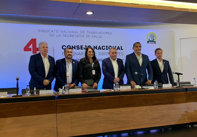 SntsaMX's tweet photo. En este momento se da por concluidos los trabajos de la sesión plenaria del 47 Consejo Nacional Ordinario de Dirigentes del SNTSA. @GarciaAyalaM https://t.co/4gznJBBv3f
