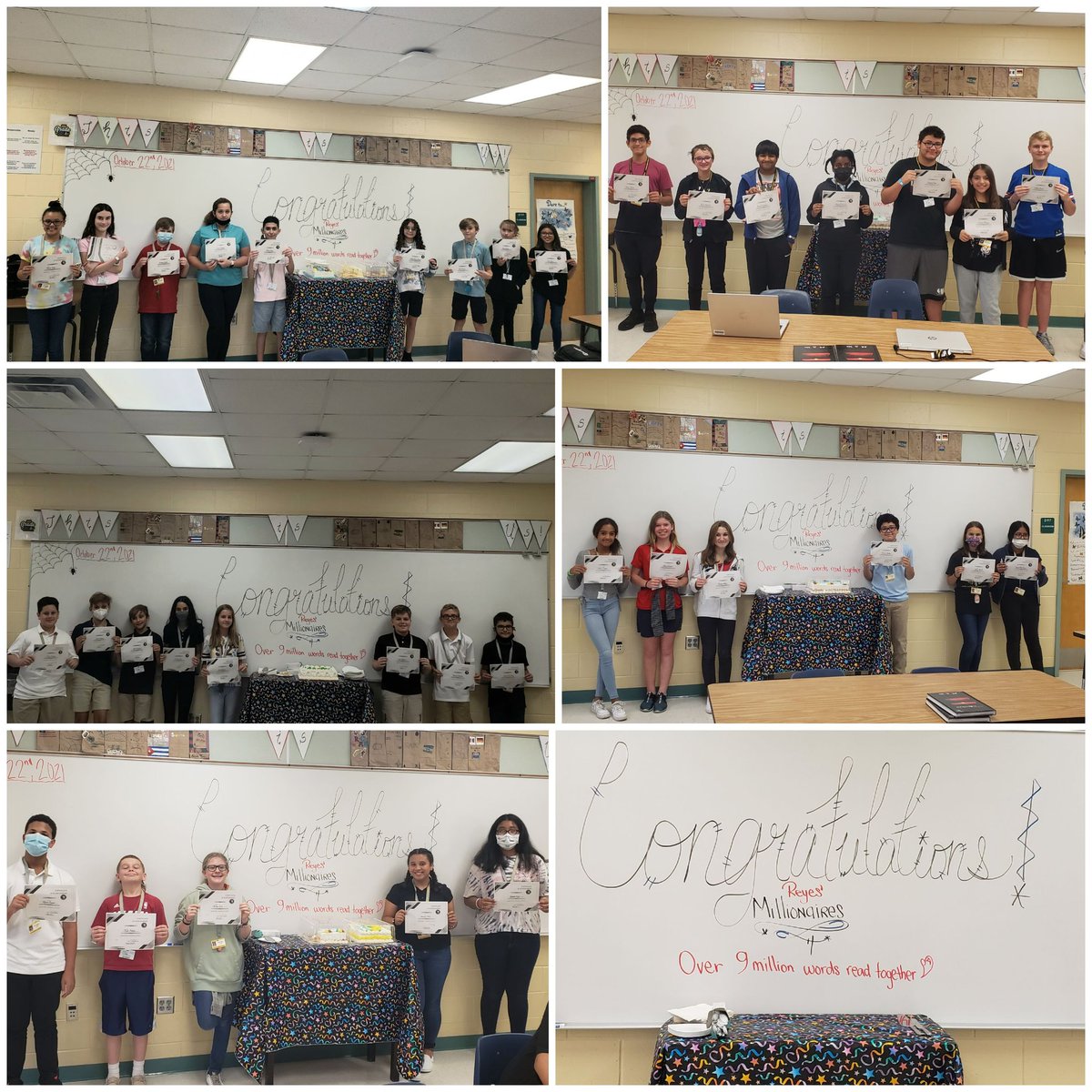 CmsReyes's tweet photo. @CorkscrewMiddle Celebrating Reading Goals and Joined effort. Reyes' classes read over 9 million words between August 30th and October 15th! Great job Hawks❣ https://t.co/yRnLJCEhYH