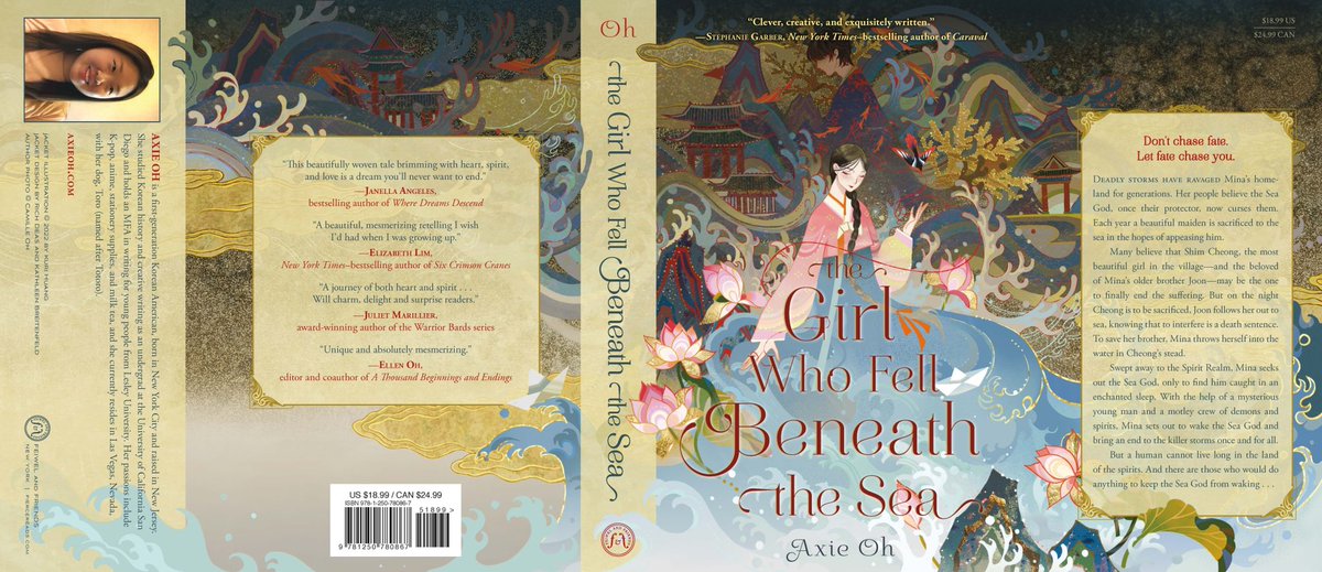 axieoh's tweet photo. Look what appeared in my inbox this week!! The final jacket for The Girl Who Fell Beneath the Sea 🌊✨

Thank you so much to designer Rich Deas and artist @kuri_huang for the most beautiful wrapping to the book of my heart 🌊✨✨

Coming to a bookstore near you 2/22/22 🐉 https://t.co/B0bAwqH25I