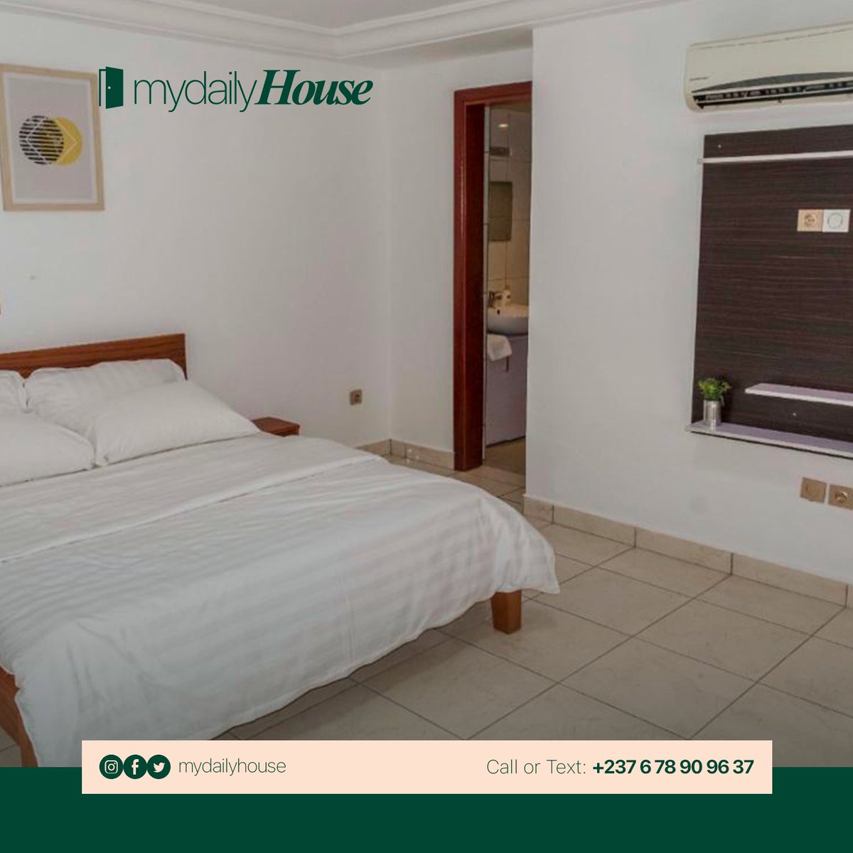 MyDailyHouse's tweet image. Helloo Daily Peeps,
C’est déjà le week-end et le week-end tout est permis…ou presque 😅.
Autorisez-vous une escapade dans notre Studio meublé de Bonapriso (Armée de l’air) 🤩.
N’attendez pas, réservez dès maintenant !!
#Douala #Cameroun #Bonapriso #Weekend #Vacances #Fun #Trip