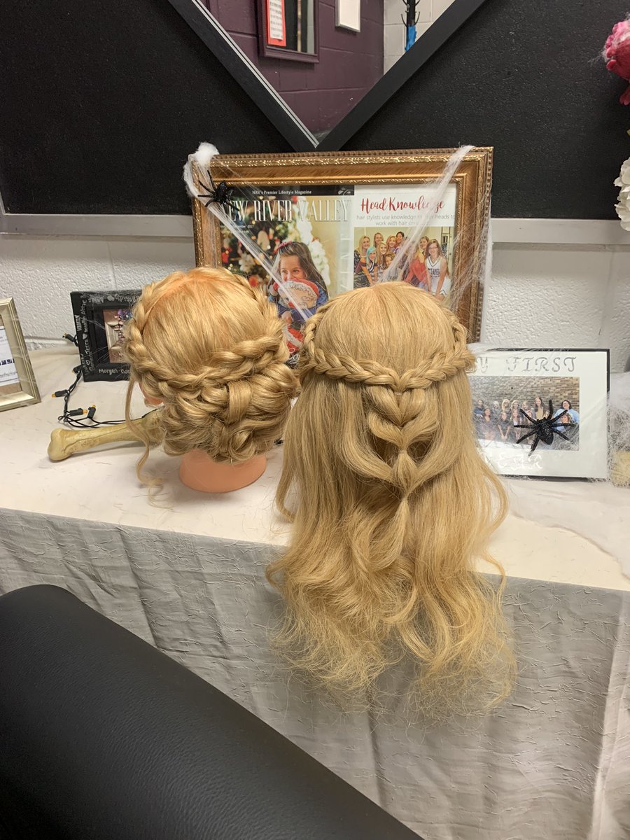 Fore_CHSCosmo's tweet photo. Some beautiful wedding updos from Cosmo I today!!! ❤️ @CHSBlueDemons @mcps_va https://t.co/iYO6hidOUs