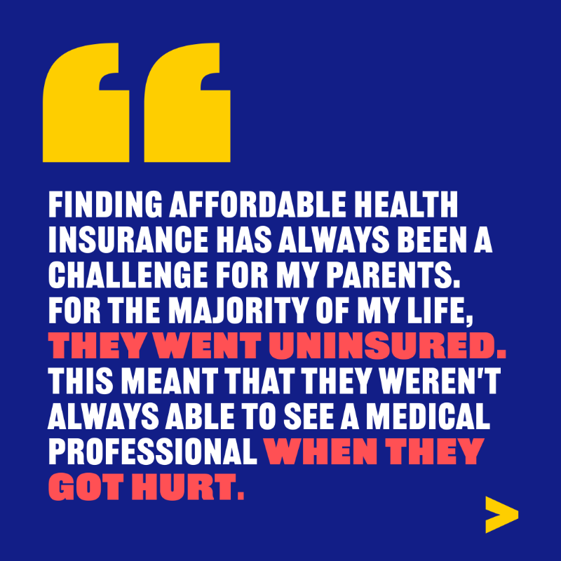 VitalStrat's tweet photo. "Finding affordable health insurance has always been a challenge for my parents. For the majority of my life, they went uninsured. This meant that they weren't always able to see a medical professional when they got hurt." 

- David Shin

#ReimaginePublicHealth

Swipe --->