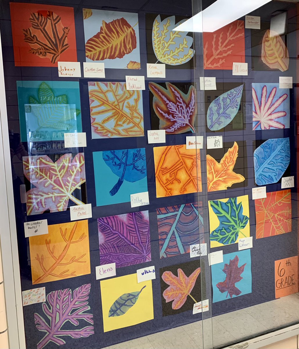 KatieHosbach's tweet photo. Perhaps these 6th grade Fall leaf drawings might encourage the Autumn colors to arrive? #zoomingin #smithknights #lookclose #veinpatterns #analogouscolors #tsdart #tsdthinkers #coloredpencil &amp; #chalkpastels https://t.co/jGwYGOqYGF
