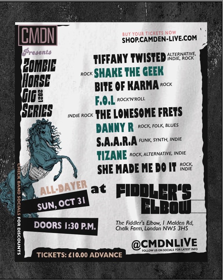 The Lonesome Frets (@lonesomefrets1) on Twitter photo Can’t wait to play this Halloween All dayer at The Fiddlers Elbow Camden. 31st October Stage time 8pm. Liads of awesome bands. Link to tix here - 
shop.camden-live.com/product/ticket… Can’t wait to play this Halloween All dayer at The Fiddlers Elbow Camden. 31st October Stage time 8pm. Liads of awesome bands. Link to tix here - 
shop.camden-live.com/product/ticket…