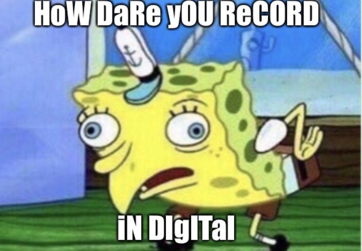 LifeinDiamonds's tweet photo. Purist....why can’t we get along?
#studiomemes #analog #digital #vs #studioflow #studiotime https://t.co/iNE44P5Ikb