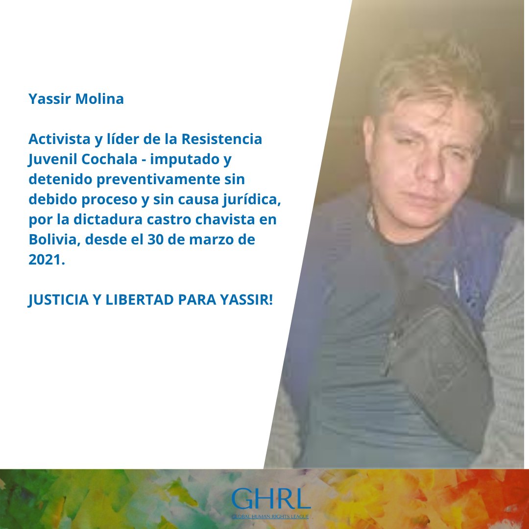 EvaSaraLandau's tweet photo. Envían a #YassirMolina a Oruro, la tortura psicológica que sufre este joven líder y sus companeros de la #RJC es brutal. @MilenaSotoResis #DragoMaldonado #TonchiBascope #MarioBascope https://t.co/kVeEwUDLwp