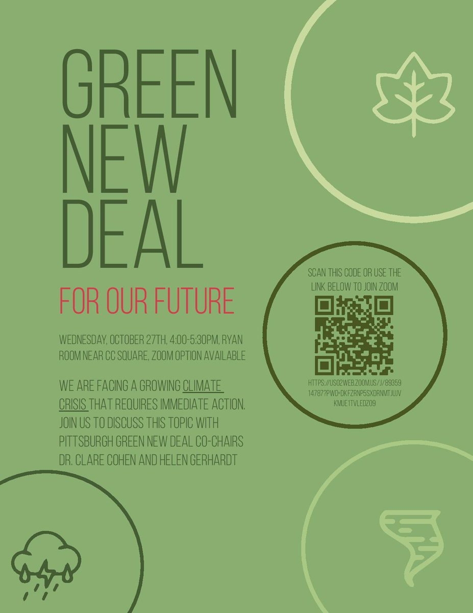 StudentDevelopm's tweet image. Come Join a Conversation about the Green New Deal efforts!