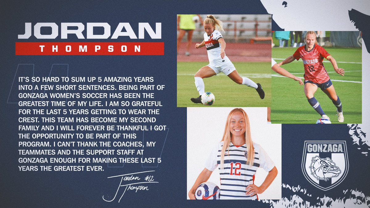zagwsoccer's tweet photo. We will miss our Captain, @jordanbaaylee! 

Arrive early &amp; join us tomorrow as we honor our Senior Class! Zags host San Diego at 3pm on Luger Field. https://t.co/WjtOL79KAZ