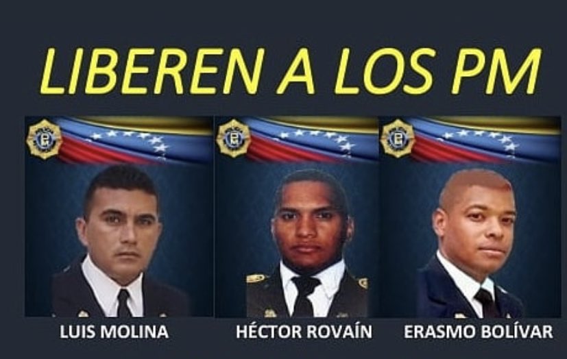 edgarzambranoad's tweet photo. #22Oct | La permanente anomia del estado frente al caso de prisioneros políticos, como los policías metropolitanos, es una aberración ante la justicia ciega, sorda y muda, así como público el delito de lesa humanidad. Libertad para Erasmo Bolivar, Luis Molina y Hector Rovain. https://t.co/dA3i3SUoJr
