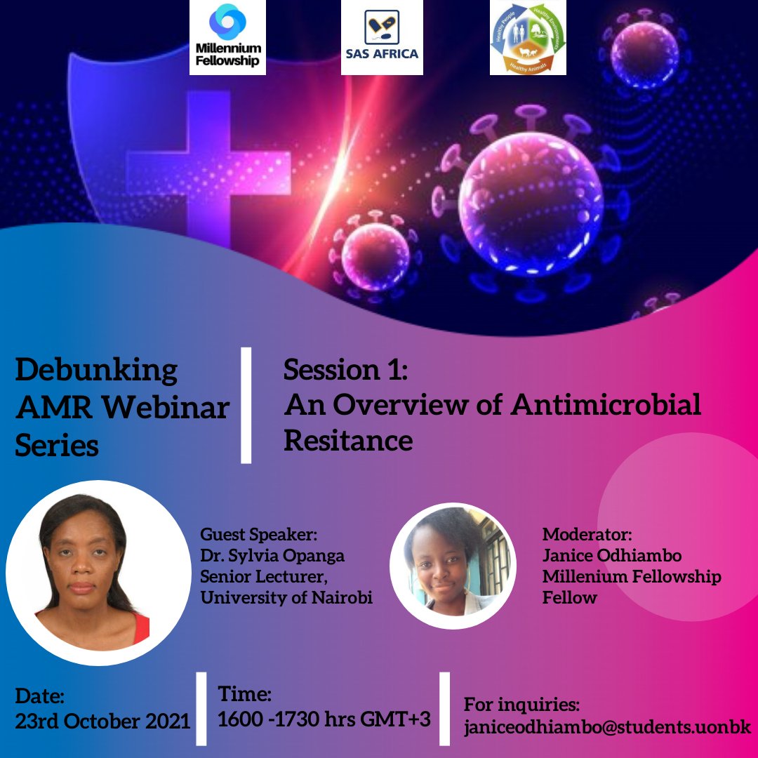 beat_the_bugs's tweet photo. We are happy to support @StacyJanice2, one of our #AMRStewards in her #MilleniumFellowship project, 'Debunking AMR webinar series' that seeks to raise awareness on #AMR among university students.
Register for the first session, happening tomorrow hereπ:
https://t.co/09qE9Zrw8I https://t.co/Di2hAPU86B