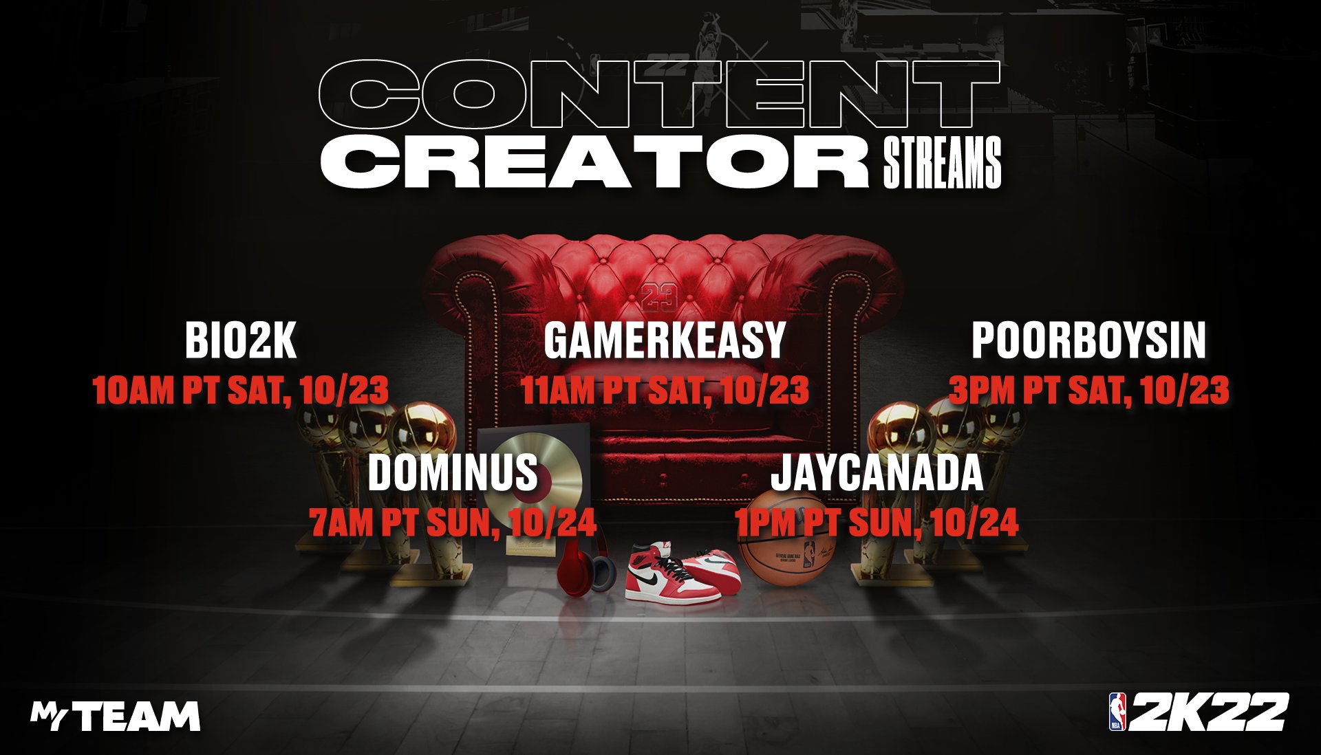 NBA 2K MyTEAM on Twitter: "MyTEAM streams this weekend 👀 These content  creators are giving away Pink Diamond Steph Curry 👨‍🍳 Tune in if you want  a chance at his Signature Series
