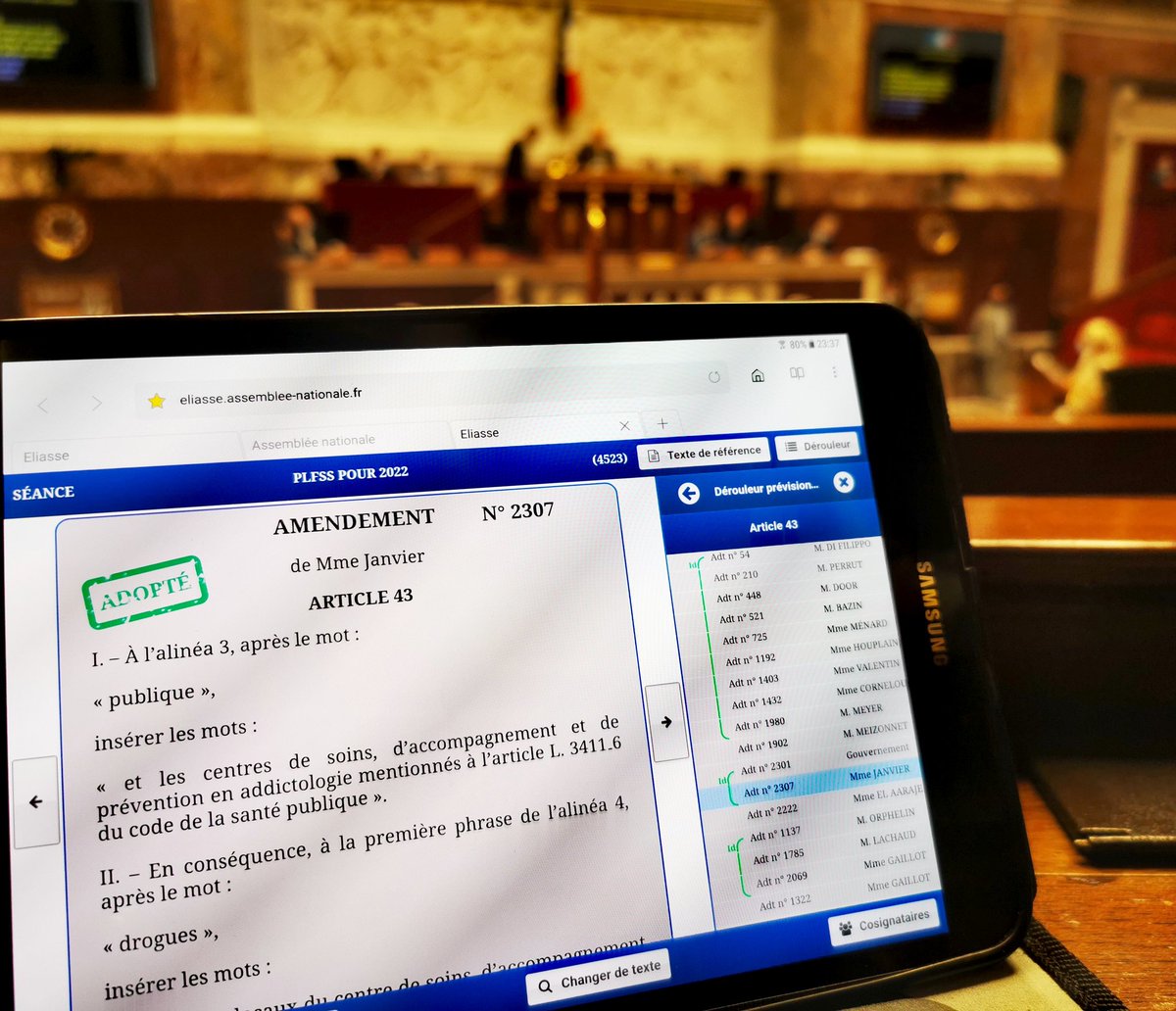 CarolineJanvier's tweet photo. ✅ Adopté ! Mon amendement visant à étendre aux CSAPA la possibilité d'ouvrir des haltes soins addictions. Plus largement, le prolongement de l'expérimentation de ces espaces de consommation à moindre risque est une belle avancée de ce #PLFSS2022 @olivierveran #DirectAN https://t.co/NTYlKzDo3M