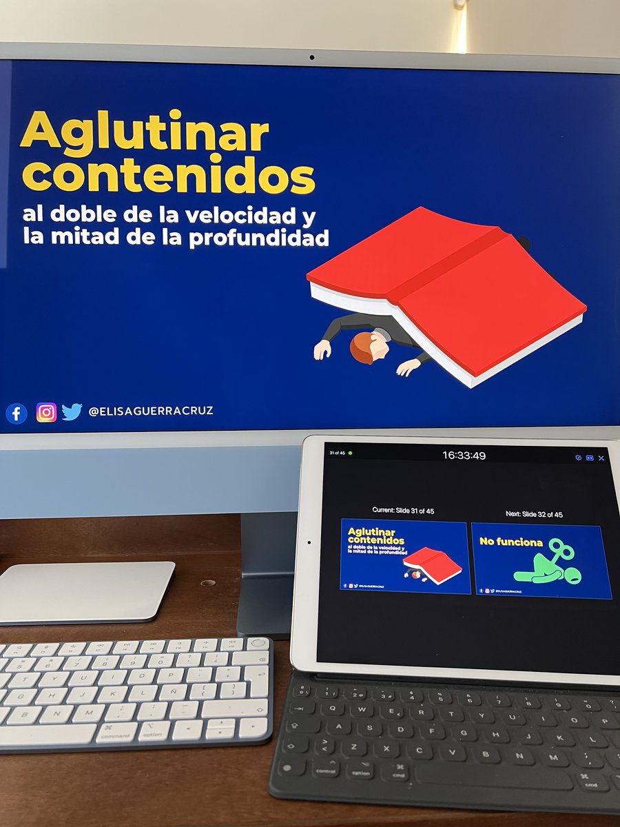 ElisaGuerraCruz's tweet photo. Aglutinar contenidos al doble de la velocidad y la mitad de la profundidad… no funciona. No nos va a llevar a la recuperación de los #aprendizajesperdidos. En lugar de ello, hoy hice una “propuesta indecorosa”  en el congreso de @iborganization #IBVirtual #FuturosdelaEducación https://t.co/A6yUcHyzVf