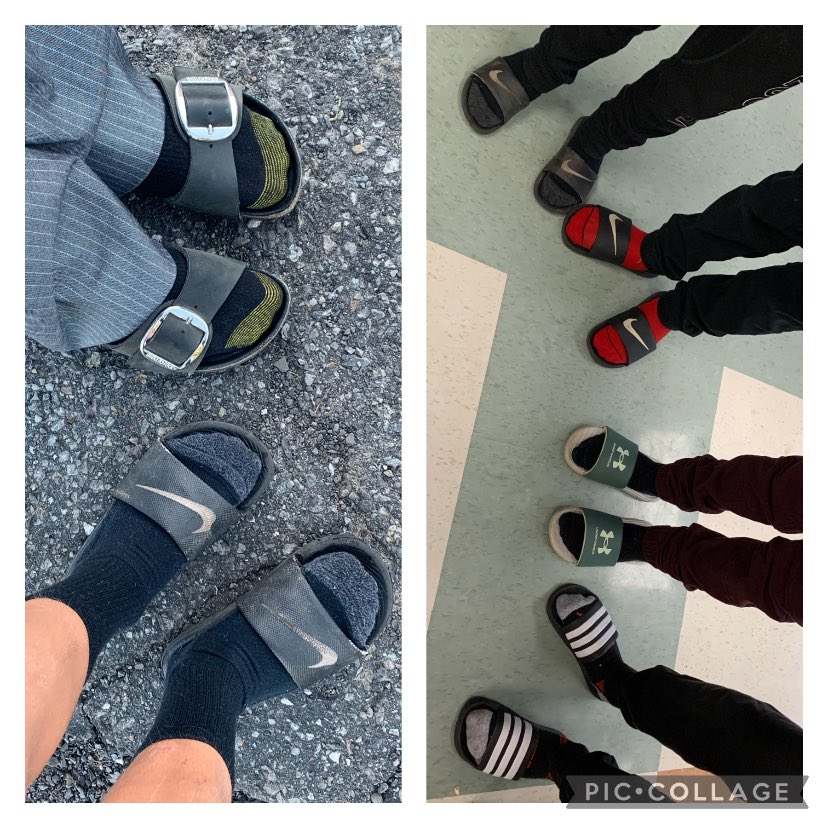 When your grade 6 peeps encourage you to wear sandals and socks!! 😂 @MPaulBaxterOCSB #youbeyou #illbeme