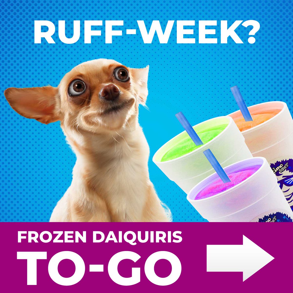 EskimoHutTx's tweet photo. Had a ruff week? Let Eskimo Hut help you through with a frozen daiquiri!
#eskimohut #daiquiris #finallyfriday https://t.co/qt8hVEVzy1