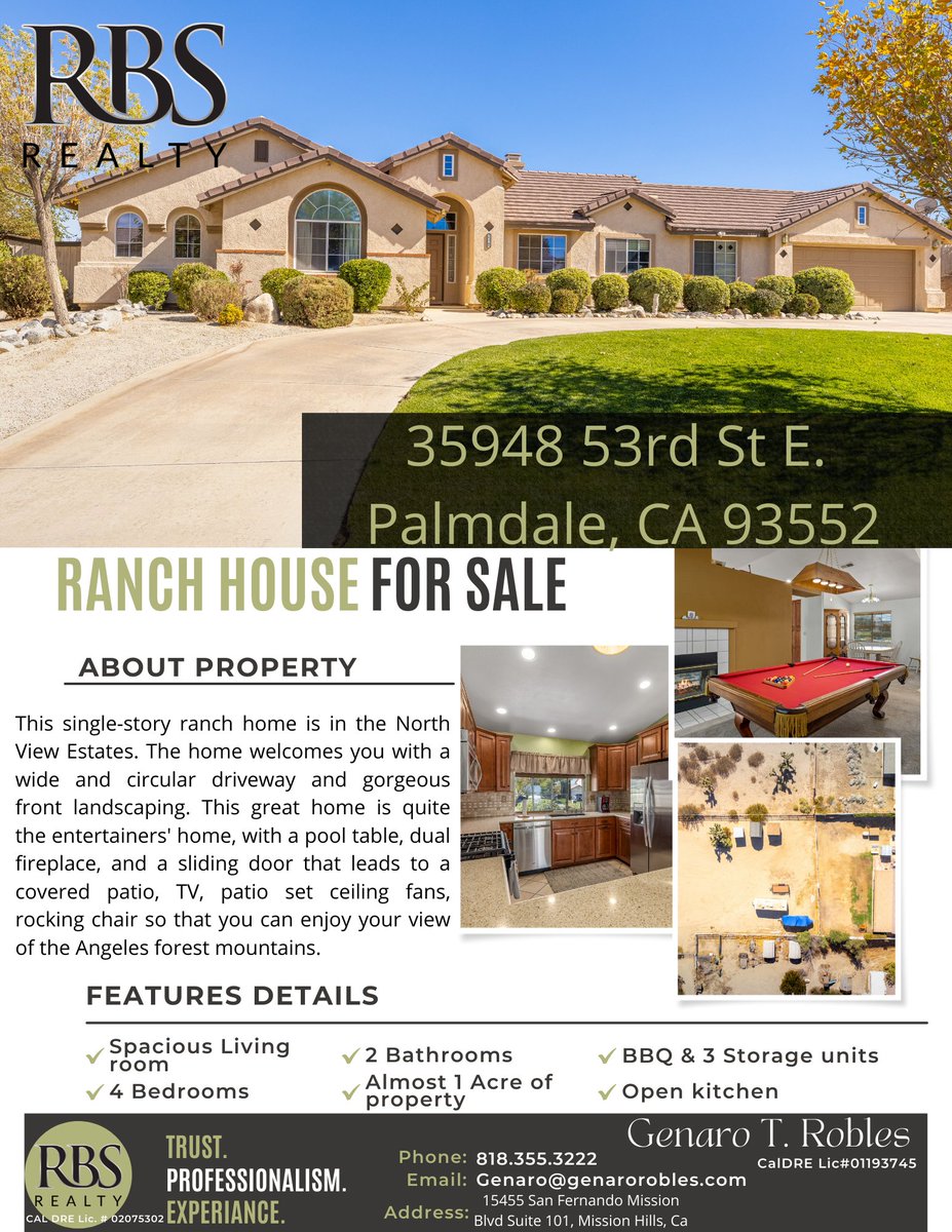 genarorobles's tweet photo. Open House ‼
📍35948 53rd St E. Palmdale CA 93552 

🏡 Saturday 10/23 12-4pm &amp; Sunday 10/24 11am - 3pm https://t.co/Zomgx07qY5