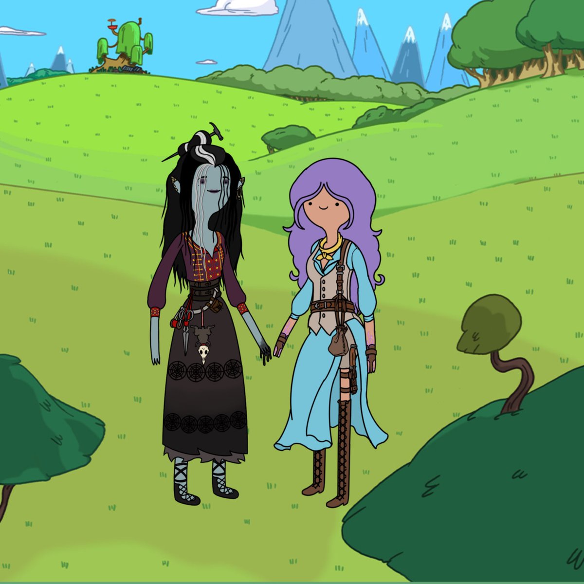 A5T0RA's tweet photo. Laudna &amp; Imogen give me PBG &amp; Marcelino vibes so this had to be done. @CriticalRole @Marisha_Ray @LauraBaileyVO #criticalrolefanart #CriticalRoleSpoilers #CriticalRoleCampaign3 #AdventureTime https://t.co/7CW3Hckxuk