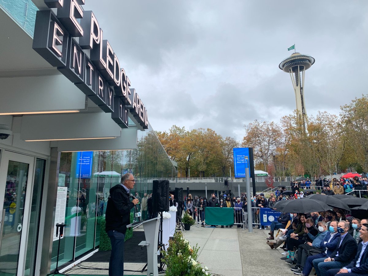 GovBobFerguson's tweet photo. WA is now home to the world’s first net-zero arena for greenhouse gas emissions. No fossil fuels are consumed for the arena’s daily use. 
This commitment impacts us now and well into the future. This next step in the building’s history is so gratifying as a native Washingtonian. https://t.co/jr0yhzyzWy