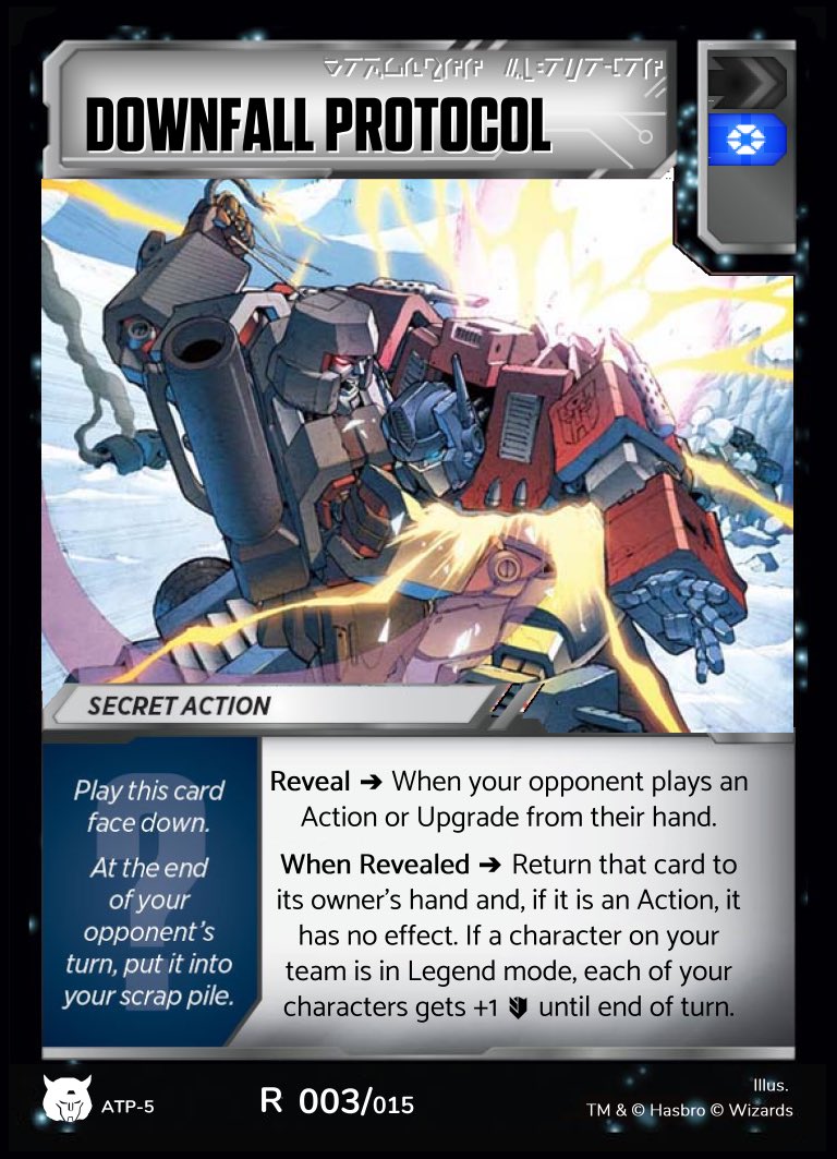 The final 2 cards of ATP-5 have been revealed! This set was a ton of fun to design and deliver! Can’t wait for the #ExtraLife Event to see what Brews come to the forefront!  #AlphaTrionProtocols #TransformersTCG