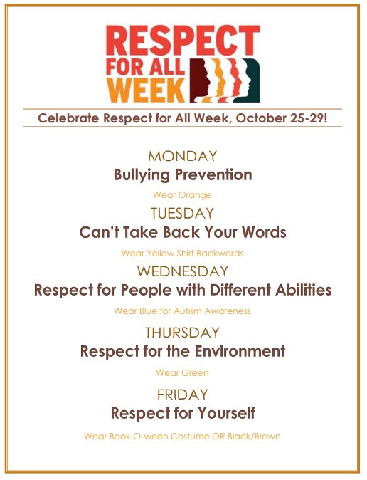 TurnerBartelsK8's tweet photo. Make plans for RESPECT WEEK https://t.co/fW77i4f18H