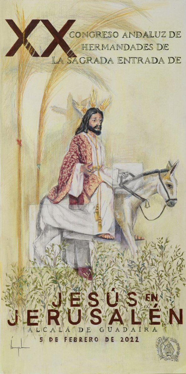 Presentado el cartel anunciador de nuestro XX Congreso Andaluz de Hermandades de Ntro. P. Jesús en la Sagrada Entrada en Jerusalén. Enhorabuena a nuestros hermanos de <a href="/HdadBorriquita/">Hermandad Borriquita</a>. ¡Nos vemos el 5 de febrero en Alcalá!