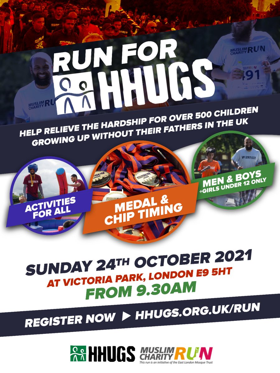 The Muslim Charity run is BACK 👟💨
Whether you’re joining us for fitness, for charity or fun, sign up for the Muslim Charity Run, the popular annual 5km community fun run. Join HHUGS's team on Sunday 24th October in Victoria Park, Tower Hamlets, for views of the Regents Canal 🎽