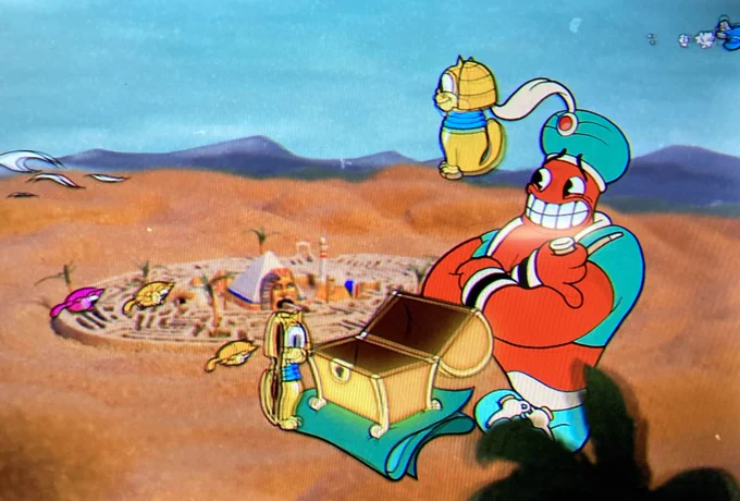 子供が『カップヘッド』(注・1930年代のディズニーやフライシャーの、レトロで怪しげなアニメをモチーフにしたゲーム)やってるんだけどキャラも背景も音楽も最高じゃないすか。自分はゲーム下手で全然できないんだけど脇で見ててよくまあここまで感じ出してるなあーと感動。気分はアニドウの上映会だ。 